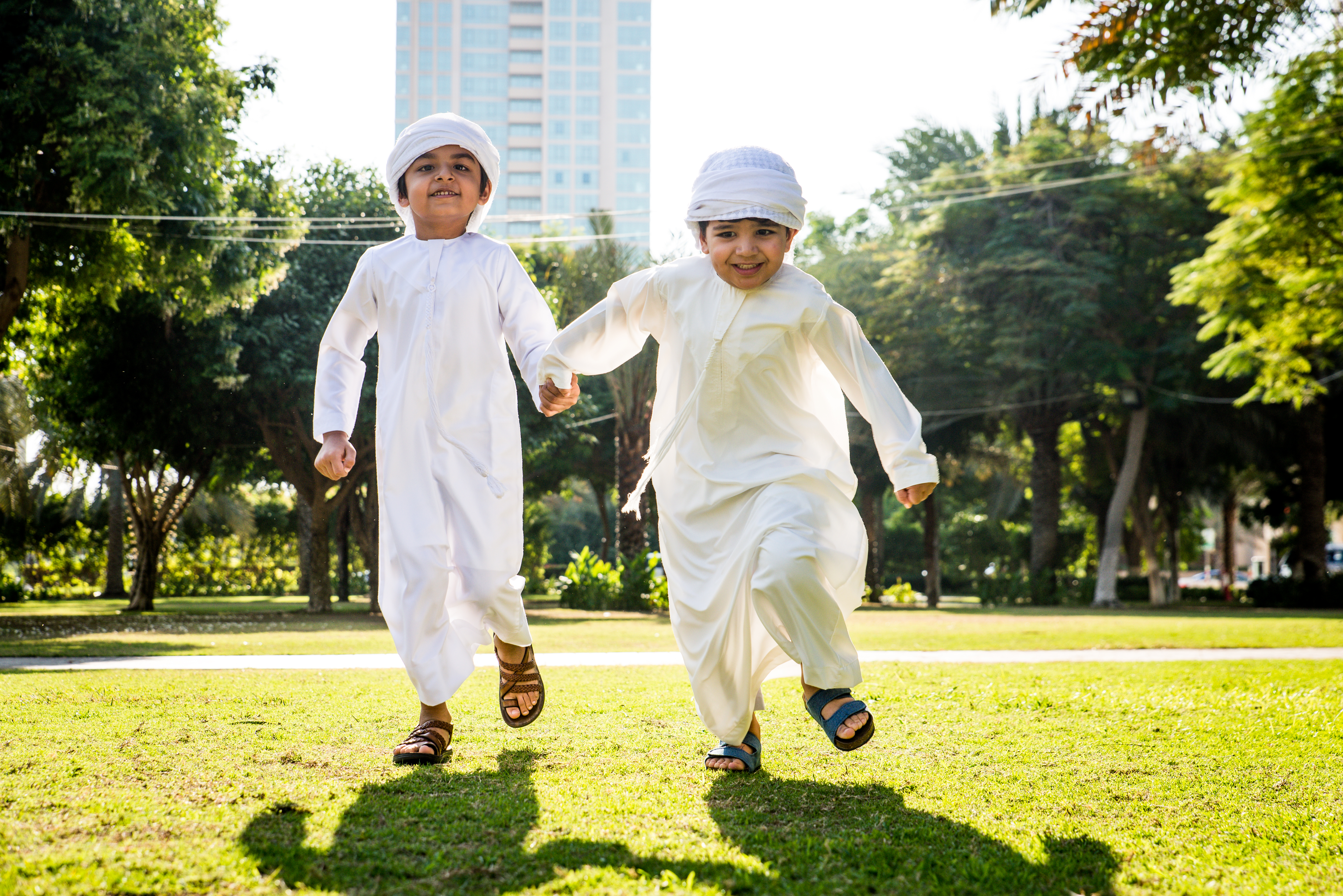 Group of middle eastern kids in Dubai